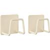 Wagoodter 2 pezzi porta spugna da cucina, porta spugna per lavello da cucina gancio impermeabile, accessori da cucina per la conservazione e lo svuotamento della casa (bianco latte)