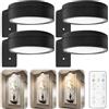 GOMETY 4 pezzi di lampada da parete magnetica senza fili con telecomando, illuminazione vetrina dimmerabile, 3 modalità di colore, LED, batteria, per soggiorno, camera da letto, scala