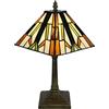 Tokira Tiffany Style Handcrafted Four Faces Retro Lampada Da Tavolo, A 8 Pollici In Vetro Colorato Luce notturna [Nessuna lampadina]