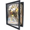 GraduationMall 28x35cm Cornice Shadow Box Cornice Portafoto con Vetrina,per Cimeli, Bouquet, Medaglie e Foto, Scatola per Ricordi, Nero Retrò