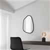 [en.casa] Specchio da Parete 80 x 58 cm Specchio con Cornice in MDF da Linea Irregolare - Nero opaco