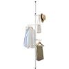 [en.casa] Appendiabiti Telescopico Asta Regolabile in Altezza 110-305 cm con 3 Bracci Appendi Abiti Organizzatore Gurdaroba Porta Abiti per Ingresso Cabina Armadio - Metallo Bianco