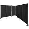 QUICK STAR Paravento da Giardino 340 x 165 cm 6 parti pieghevole Divisorio in Tessuto Balcone Protezione della Privacy Nero
