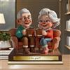 Brocade Creek Statuetta Legno Personalizzata per Coppie, Targhe Personalizzate con Effetto Cartone Animato 2D, Regalo di Anniversario di Matrimonio per Marito e Moglie, Genitori, Nonni, lei o lui -Genitori 1