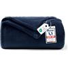 WAVVE Coperta Plaid Divano Pile di Flanella 260gsm - 130x150 cm, Blu Navy - Coperta Letto Singolo 150x130, Copridivano Caldo e Morbido