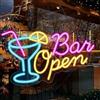 PORFOYO Bar Open Neon Sign, LED Sign Night Light Scritte Cartello Luminoso Con LED Da Bar Scritte Neon Funzionamento USB, Per Nightclub Club Bistrò Feste Open Sign per Vetrine