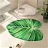 UANGLI Tappetino da Bagno a Forma di U Foglia Tappetini da Bagno assorbenti Tappeto Tappetini in Gomma Antiscivolo Tappetino per Doccia Tappetino per Porta d'ingresso