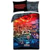 Halantex STRANGER Set di biancheria da letto - HAWKINS - Copripiumino Reversibile 140 x 200 cm + UNA Federa 70x90cm - 100% Poliestere Ottima Qualita' - Multicolore