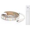 Vetrine inrete Vetrineinrete® Striscia led con sensore di movimento a infrarossi 3 watt a batteria da 1 metro luce naturale 4000k strip adesiva smd illuminazione armadio guardaroba cassetti A100