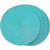 FunWheat, Set di 8 tovagliette rotonde intrecciate per tavolo da pranzo in tessuto, lavabili, antiscivolo, 38 cm (turchese, 8 pezzi)