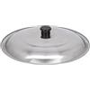 Tidevib Coperchio di ricambio in acciaio inox per pentole con manico nero per padelle, wok, casseruole, 32-38 cm di diametro (34 cm)