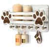 miguha Portachiavi E Guinzaglio Personalizzati Home Sweet Home, Ganci For Guinzaglio In Legno Montati A Parete, Portachiavi Con 6 Chiavi Doppie,(White)