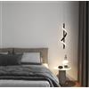 SXYSXYSXY LED Moderno Luci sospese 13W Nero Camera da letto lampada a sospensione Disegno dell'onda comodino luce pendente lampadario 3000 mila lampadario Per soggiorno sala da pranzo 40 * 12 cm