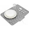 SOQKEEN Tappetino Scolapiatti Silicone 40x32cm, Inclinato, Grigio Chiaro | Accanto al lavello, riduce l'acqua sul piano cucina, ideale per asciugare stoviglie, antiscivolo, facile da pulire