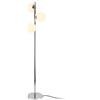 lux.pro Lampada da Terra con 3 Paralumi a Sfera in Vetro Opalino 3x E14 40W Piantana Dritta Alta 154 cm Lampada a Stelo in Metallo