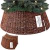 DECO EXPRESS Gonna Albero di Natale, Base Albero Vimini, Collare Naturale per Decorazioni Natalizie per Xmas Festa, 51cm x 25cm (Marrone, Altezza 51 cm/Base 66 cm)