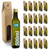Espirito Rebelde 20 bottiglie in vetro scuro, 500 ml, con tappo a vite dorato + 20 lattine | olio d'oliva, aceto, alcool, bottiglia d'olio in vetro
