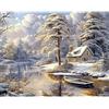 SHEGZHUC 50 x 40 cm Diamond Painting Winter Paesaggio Grande Dipingere con i numeri, Adulti Paesaggio Neve Casa, Mosaico Diamante Pittura Artistica Ricamo Punto Croce Immagini Regalo Decorazione