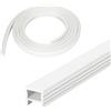 UUGRO Profilo LED in silicone per pannelli acustici, 3 m, 10 x 10 mm, bianco, flessibile, per strisce LED fai da te, per illuminazione di soffitti, pareti, armadi (senza bordo)