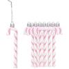 HERZWILD 12 pezzi di decorazioni per albero di Natale con bastoncini di zucchero glitterati - Ornamenti per albero di Natale in plastica a forma di bastoncini di zucchero per decorazioni di festa (rosa)