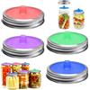 Ferizzia 4 Pezzi Silicone Tappi per Barattoli di Vetro, Anelli Coperchi Barattoli 86 mm Tipo Diviso Coperchi, Coperchio per Fermentazione, per Kimchi, Cetrioli, Alimenti Probiotici Fermentati
