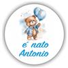 Mr Pubblicità Mr Pubblicià - n. 100 Adesivi nascita, battesimo, compleanno, Stampa Inclusa - personalizzati - Tag- PERSONALIZZALO QUI con nome data, etichette adesive