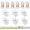 Aroidful 12 Pezzi Mini Connettori Strisce LED Spina 2 pin 8 mm | Connettore Cavo 2 pin Rapido Connettore LED Striscia Kit Connettore Trasparente per Monochrom COB Striscia, Senza Saldatura