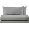 IL BOTTEGONE Completo Letto No Stiro Tinta Unita Effetto Spazzolato Set Lenzuolo Sopra, Lenzuolo Con Angoli 30 cm, Federa copri guanciale - Grigio - Singolo