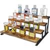 Lifewit Porta Profumi in Legno, Espositore Profumi con Supporto in Metallo, Espositori a Scaletta per Bagno, Camera, Salotto, Marrone Rustico, 4 Livelli, 1 Confezione, 35 cm