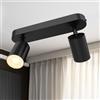 JVURICE Faretto da soffitto GU10 - Plafoniera a LED con 2 faretti orientabili, da soffitto, colore: bianco, moderno, da soffitto, interno a LED, senza lampadine