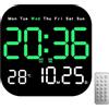 Lancoon Orologio da parete digitale a LED con luminosità regolabile, temperatura data, conto alla rovescia, telecomando 12/24 ore ℃/℉ da scrivania per camera da letto, soggiorno