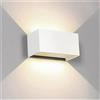 Voltix 24W Applique da Parete LED, IP65 Impermeabile, Applique da esterno Fascio Luminoso Regolabile, Lampada da Parete Interno/Esterno Casa e Giardino (Luce Naturale - 4000K, Bianco)