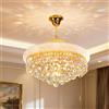 Vrygle lampadario in cristallo stile impero oro 3 Temperature di Colore a un solo strato M(46×107cm 30W) E14x6 Led