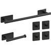 Steel Soul Set Accessori Bagno Nero Opaco Adesivi Inox 304 Senza Forare