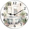 Horienteeon - Orologio da bagno per parete, orologio per vasca idromassaggio, orologio da bagno, orologio decorativo in legno dipinto, silenzioso senza ticchettio, rotondo, per garage, seminterrato