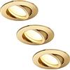 HCFEI Faretto LED dimmerabile, dorato, rotondo, orientabile, 5 W, piatto, 230 V, 68 mm, angolo di diffusione 120°, bianco neutro 4000 K (confezione da 3)