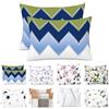 Homebliss Federe Cuscino 50x90 cm Set 2 Pezzi Microfibra, Chevron Blu Navy e Verde