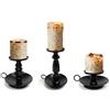 Mocrop 3 Candelabro Nero, Classico Candelabri in ferro, diametro 6 cm, porta candele da tavolo, per portacandele dell'Avvento, per San Valentino, decorazione da tavolo