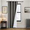 MIULEE Tenda Termica Isolante Freddo e Caldo, Tende Pesanti Doppio Strato con Anelli, Tende Oscuranti Termiche per Interni, 1 Pezzi Grigio Tenda per Porta Finestra Interna 140X200 CM