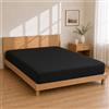 Homebliss Lenzuolo con Angoli Microfibra 150x190+25 - Sottolenzuolo Nero