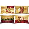 Anyingkai Copricuscini Natalizi,Federa Natalizie 40×80cm,4 Pack Federe Cuscini Natalizi,Natale Fodere per Cuscini,Natalizie Federa per cuscini,Divano Natale Copricuscini (oro, 40×80)