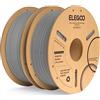 ELEGOO - Filamento PLA+ da 1,75 mm, 2 kg, filamento per stampante 3D, precisione dimensionale: +/- 0,02 mm, bobina di cartone, adatto alla maggior parte delle stampanti 3D FDM, grigio