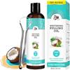 Satificer 100ml Olio di cocco collutorio all'olio, Con raschietto per lingua, Alito fresco
