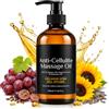 Yagaspantery Olio da Massaggio Anticellulite, Doppia Azione Anticellulite e Idratante Profonda, Rassoda la Silhouette in Modo Delicato, Texture Leggera Non Unta, Ideale per il Massaggio Quotidiano,Nero
