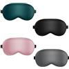 JCKD 4pcs Maschera per dormire in seta leggera, maschera per gli occhi morbida e confortevole, maschera per gli occhi regolabile, adatta ai bambini, da viaggio unisex, maschera per il riposo (4colori)