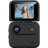 Plyisty Action Camera per Bambini, Fotocamera Sportiva con Schermo Ribaltabile da 2 Pollici con Obiettivo Grandangolare da 143° e Stabilizzazione Incorporata, per Ciclismo e (Black)
