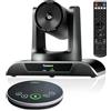Tenveo 3X Zoom Ottico Sistema di Telecamere per Conferenze con Altoparlante Bluetooth AI Tracking USB3.0/HDMI PTZ Camera 1080P 60FPS Videoconferenza per Riunioni Chiesa Medicina Teams Zoom OBS