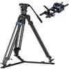 SIRUI SQ75 Treppiede Video Professionale in Fibra di Carbonio con Testa Fluida S5X, Kit Bundle con Base Plate SC-BPS, Guide da 15 mm, Piastra Arca QR, Supporto Obiettivo, Portata 5 kg
