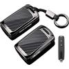 Rondrive Guscio portachiavi in carbonio adatto per Mazda 3 MX-30 EV CX-9 CX-5 CX-30 CX-50 CX-90 CX-70 2026 2025 2024 2023, guscio per chiave auto in metallo e pelle, 2 pulsanti nero