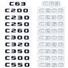 Generico Adesivo emblema distintivo logo posteriore in plastica ABS C200 C200L C230 C250 compatibile con la classe C W201 W202 W203 W204 W205(Silver,4MATIC)